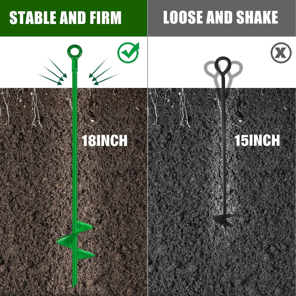 Chumia 12 Pcs 18 Inch Ground Anchor,Heavy Duty Earth Anchors, Green