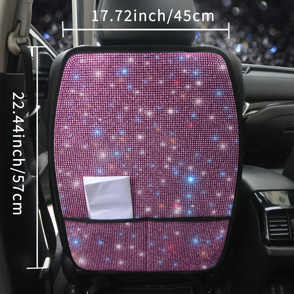 Bling Kick Mats for Car Seats with Pockets – Crystal Diamond Protectors for G...