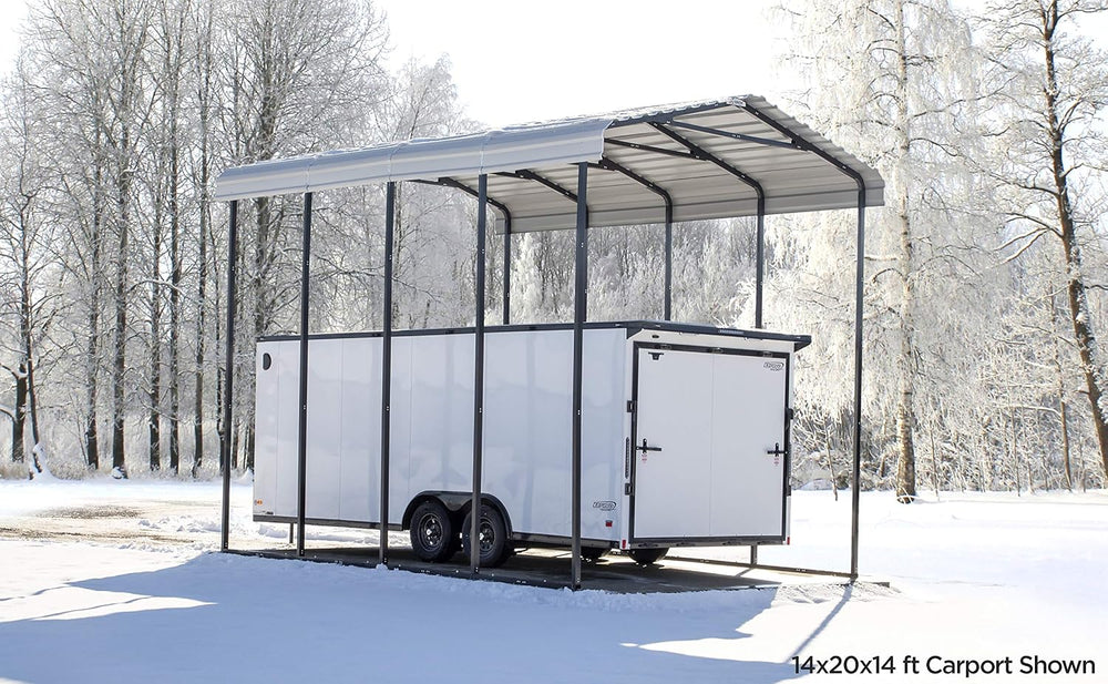 Arrow Carports Galvanized Steel Carport, RV Metal Carport Kit, 14' x 42&#...