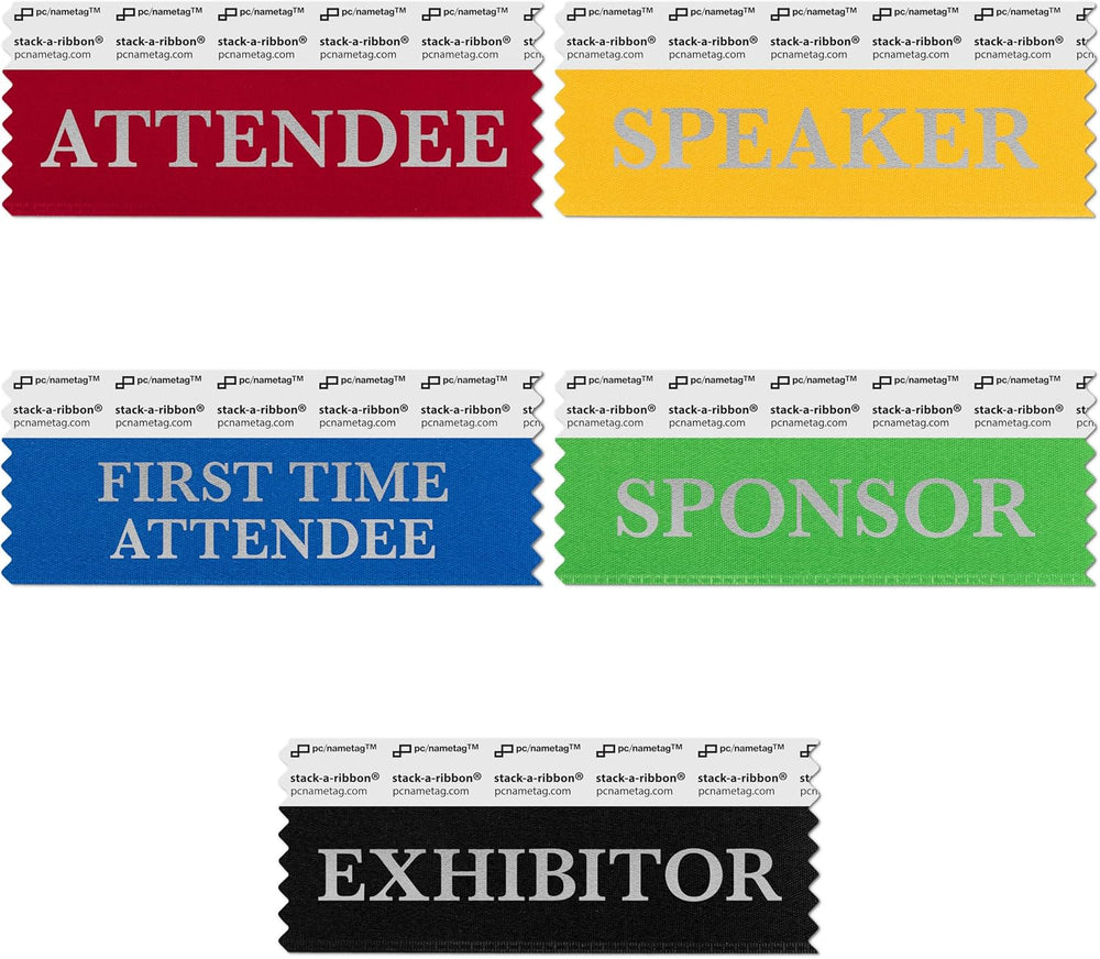 4 Inch Conference Title Badge Ribbons, 100 Variety Pack