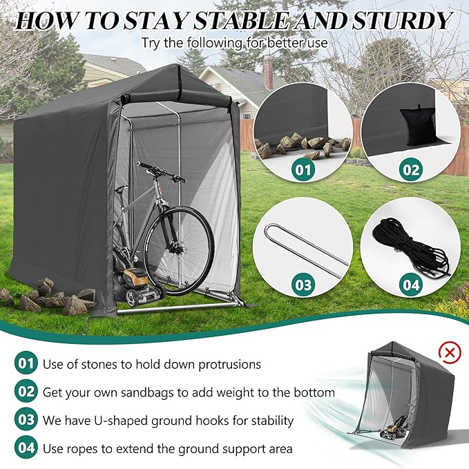 6 x 3ft Outdoor Cycle Storage Shelter
