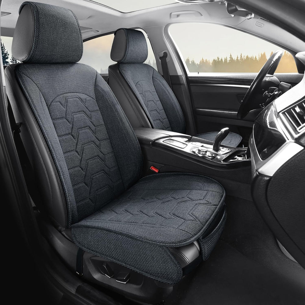 Linen Front Car Seat Covers Cloth Fabric Seat Protectors