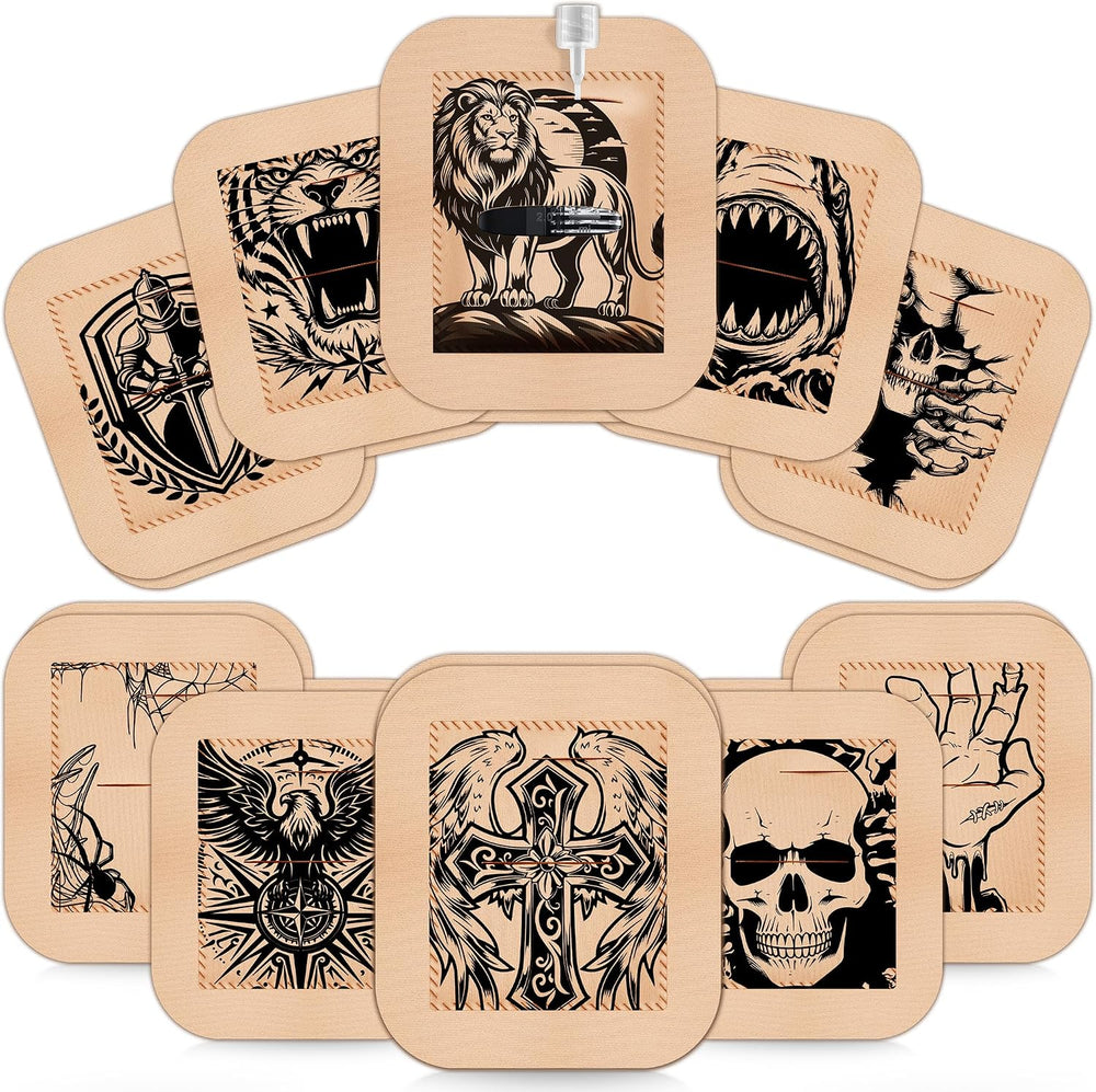 20 Pack/10 Designs Tandem Mobi Adhesive Sleeve, Upgraded Pocket Tattoo Lion
