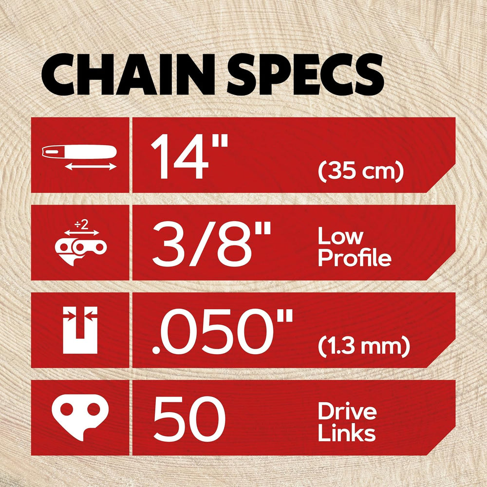Oregon Chainsaw Chain for 14" Bar, 3/8" LP, .050" Gauge, 50 Dr...