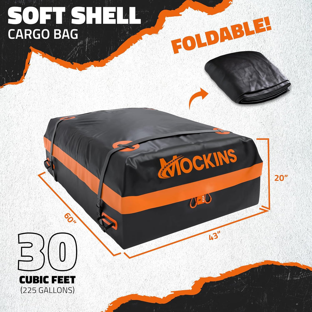 Mockins 30 Cu.Ft. All-Weather Rooftop Cargo Carrier Bag | 60"x43"x2...