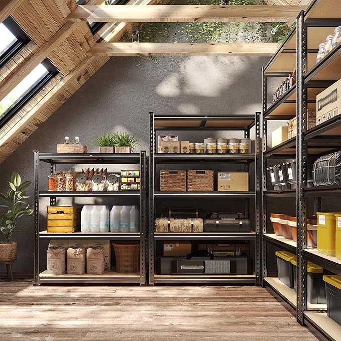 63" H Garage Shelving 31.5" W Storage Shelves Adjustable 2000LBS Me...