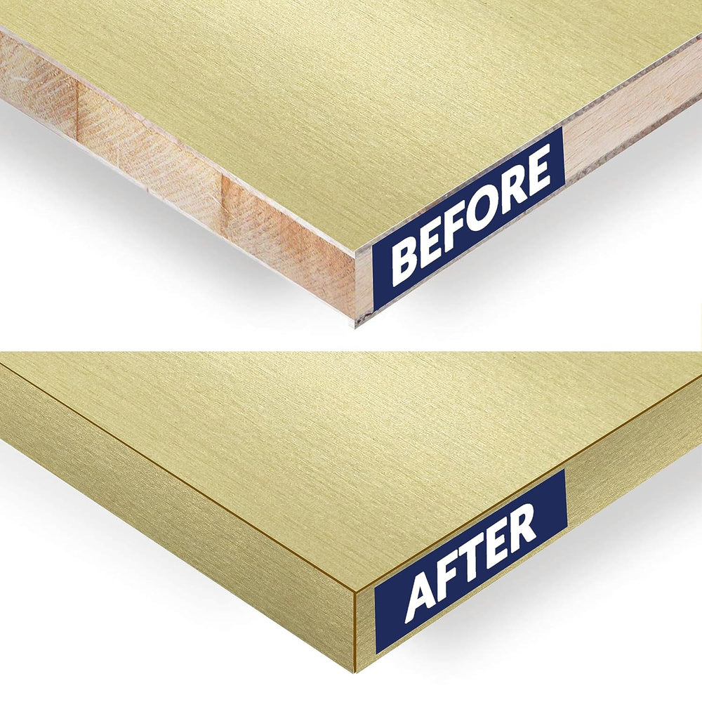 Brushed Gold PVC 1/2 inch x 50 ft Edge Banding Peel Stick Tape Adhesive Metal...