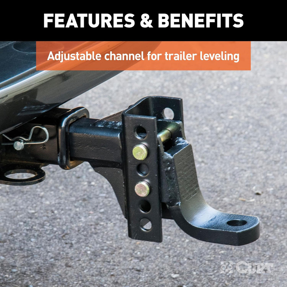 CURT 45901 Adjustable Trailer Hitch Ball Mount, Fits 2-Inch Receiver, 6-3/4-I...