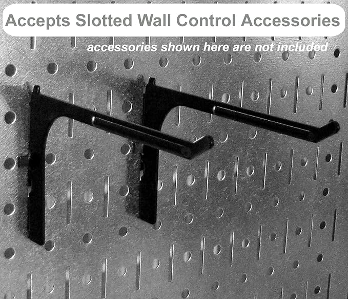 Wall Control 30-WGL-200GVB Galvanized Steel Pegboard Tool Organizer, Galv/Black