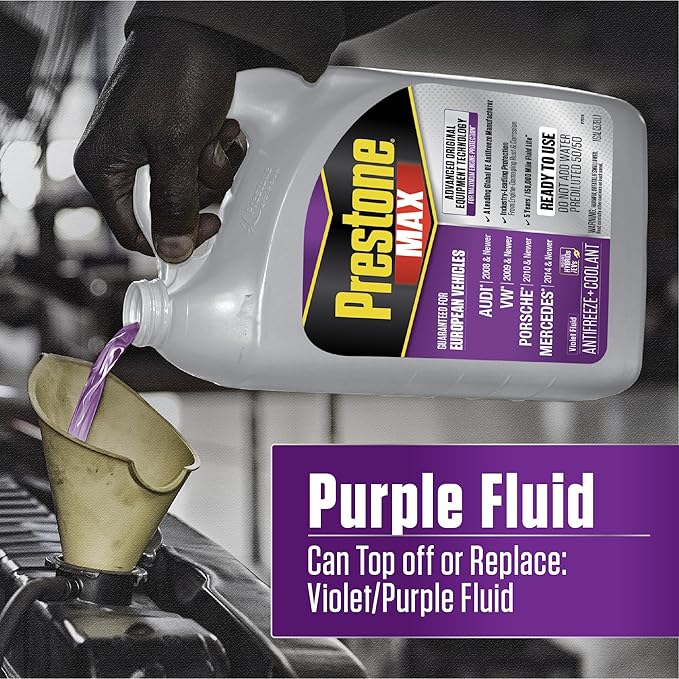 Prestone AF6510 MAX European Vehicles Violet Antifreeze and Coolant, 1 Gallon...