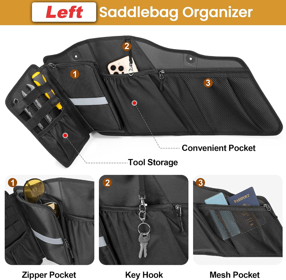 HODRANT Motorcycle Saddlebag Organizer, Saddlebag Liners Side Bag Compatible ...