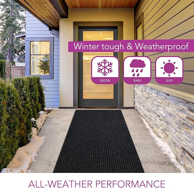 iCustomRug Spartan Weather Warrior Indoor/Outdoor Utility Ribbed Carpet Runner