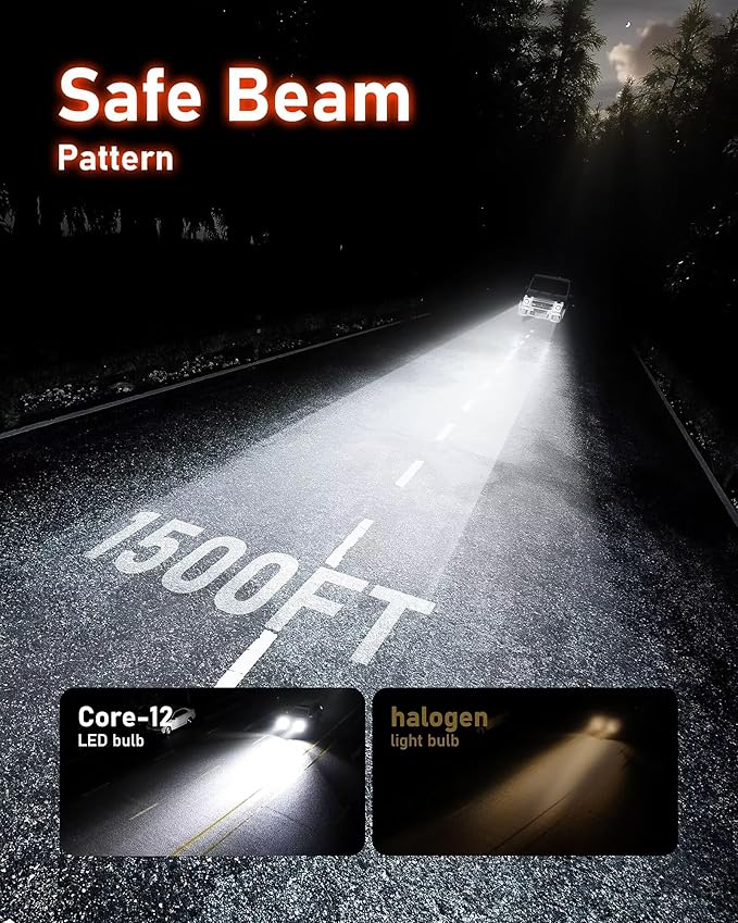 Hikari 2025 25000LM 9005 HB3 LED Bulbs, 45W Upgraded Core-12, High Lumens LED