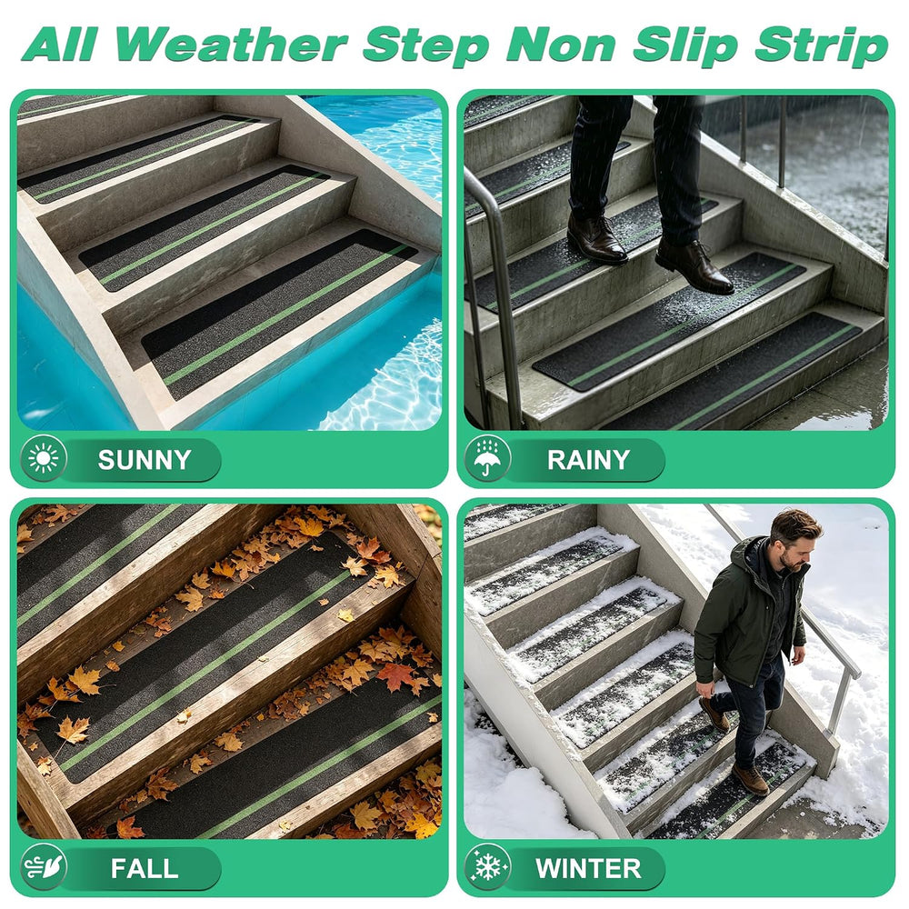10pcs 8" x 32" Anti Slip Stair Treads with Glow in The Dark Strips,...