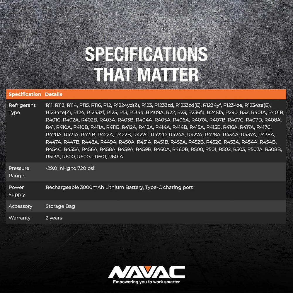 NAVAC N1DX Flex 1 Manifold Gauge - HD Color Display, 100 Refrigerants