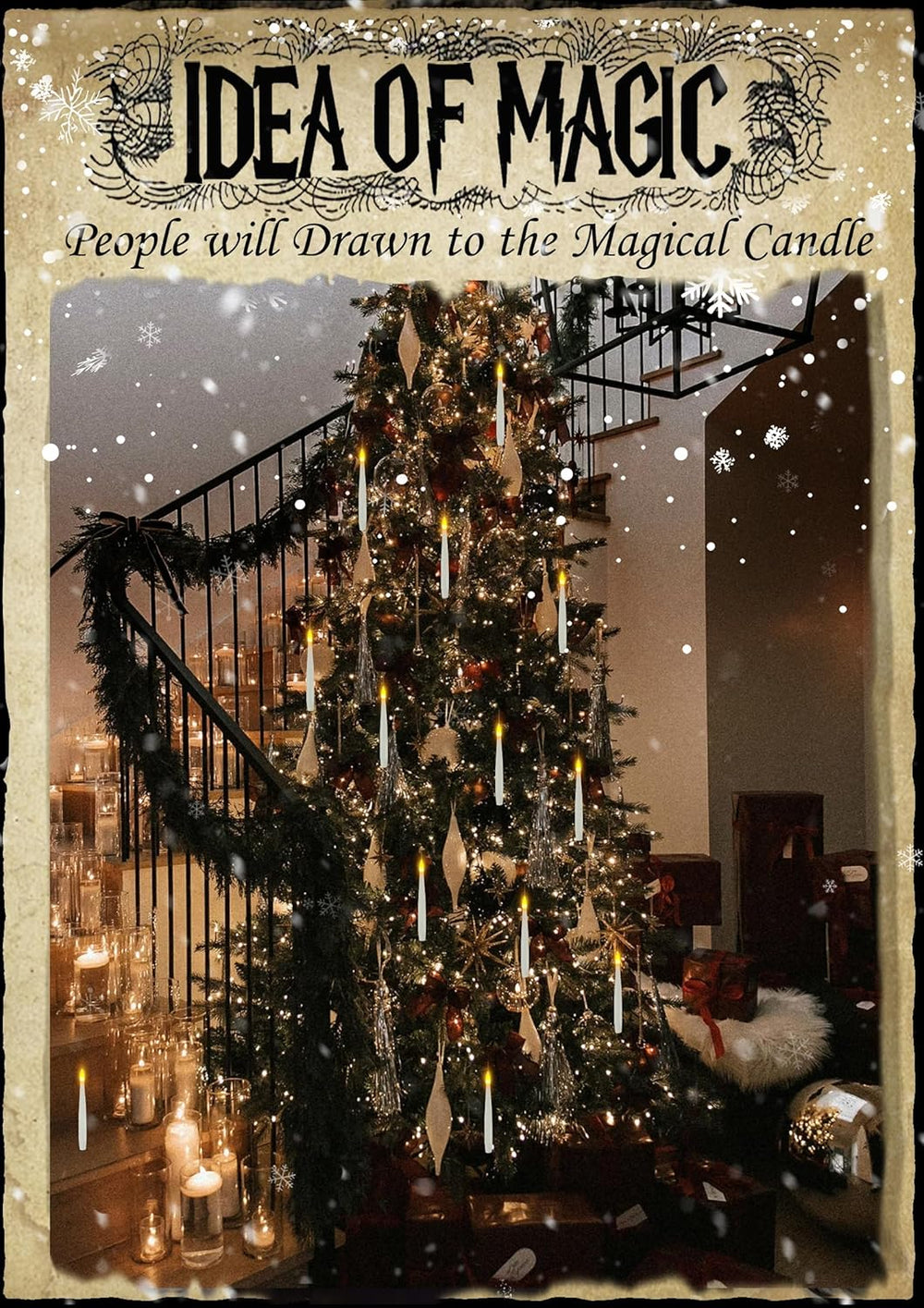 Halloween Decoration Floating Candle with Wand Magic LED Flickering-20PCs