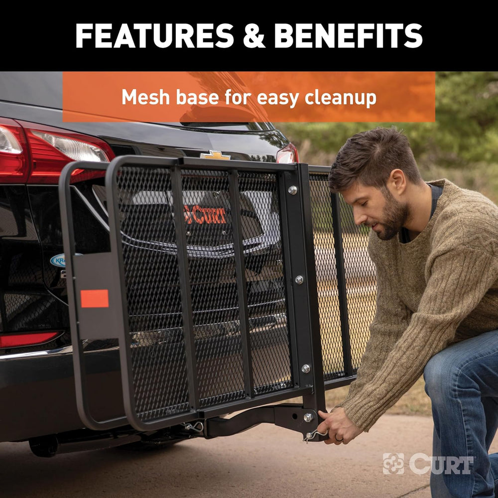 CURT 18153 Cargo Basket Hitch Trailer Hitch Cargo Carrier, 500 lbs. Capacity,...