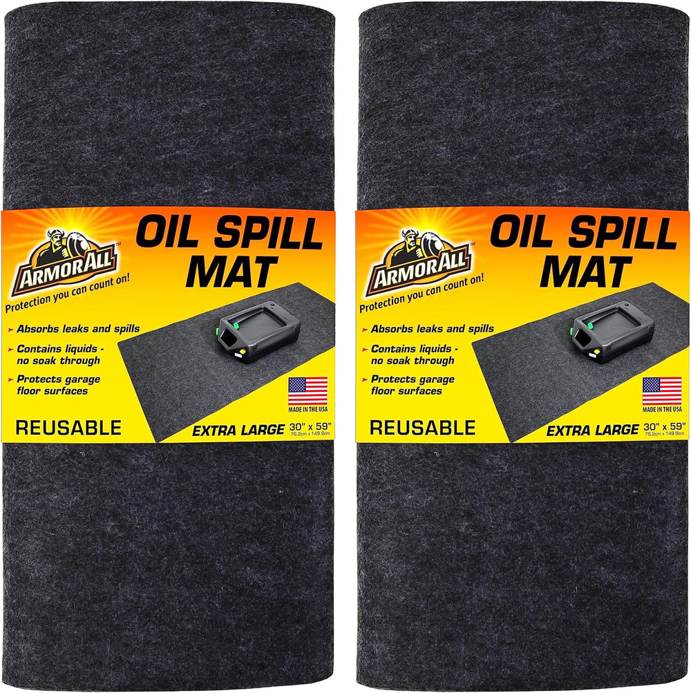 Armor All Premium Maintenance Mat Oil Spill Garage Floor Mat, Waterproof (2Pack)