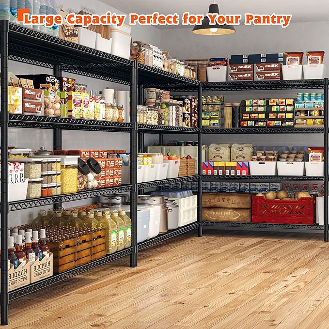 REIBII 60" W ×24" D×65.3" H, 4 Tier Wire Shelving 2878LBS Heav...