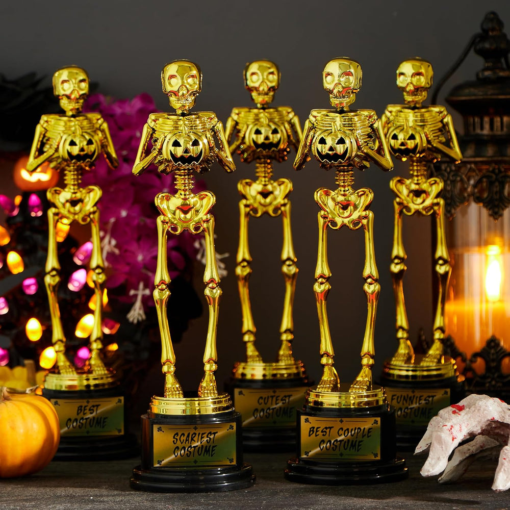 JOYIN 6 PCS Halloween Trophy Awards Best Costume Skeleton 10.6×3.2” for Hallo...