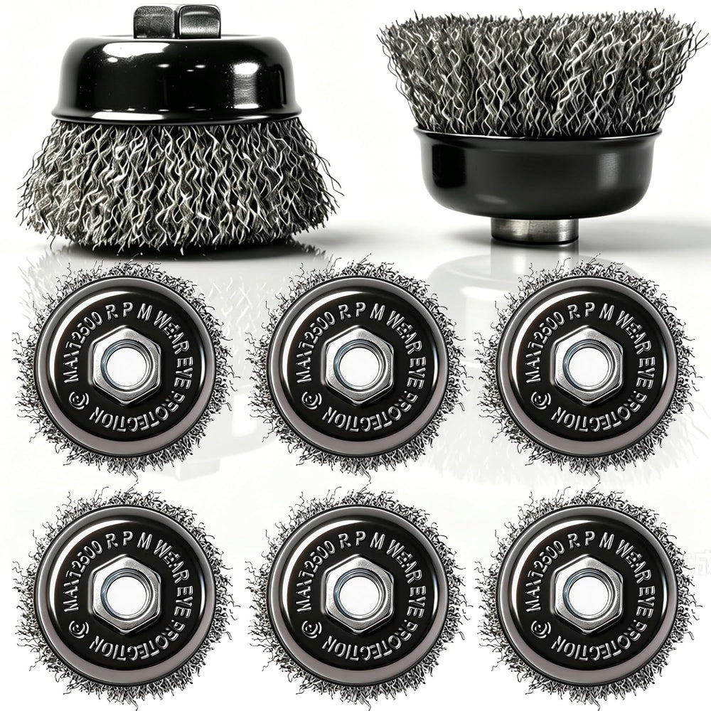 8 Pack 3 Inch Stainless Steel Wire Wheel Cup Brush for Angle Grinder, Wire Wh...