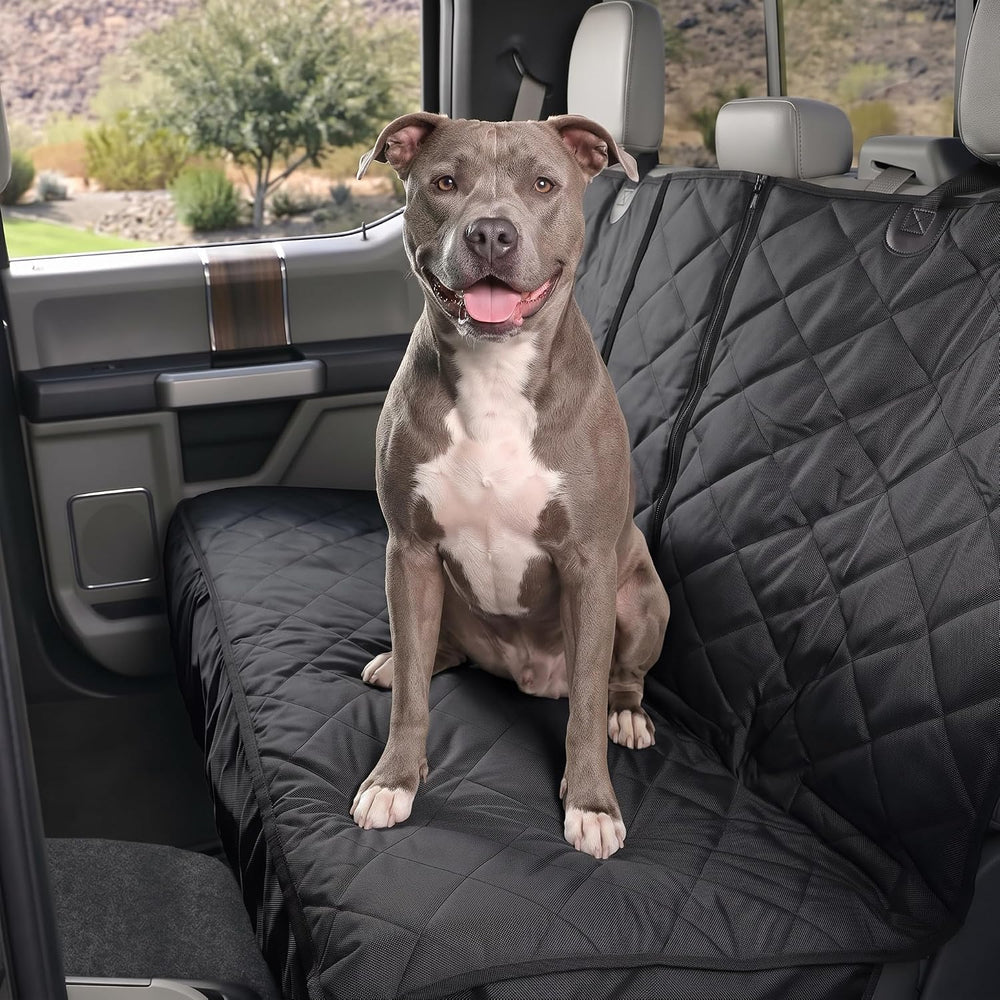 4Knines Dog Rear Seat Cover for Fold Down Seats - Fitted, Black Regular