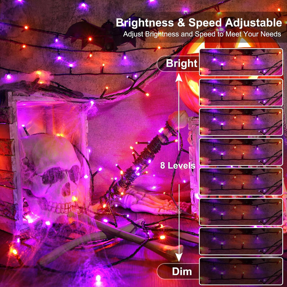 ODEETRONIC 66ft 200 LED Halloween String Lights Color Changing with Remote