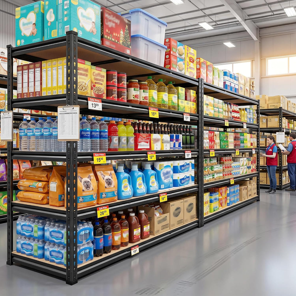 REIBII 48" W Garage Shelving for Warehouse, 3080LBS Heavy Duty Shelving