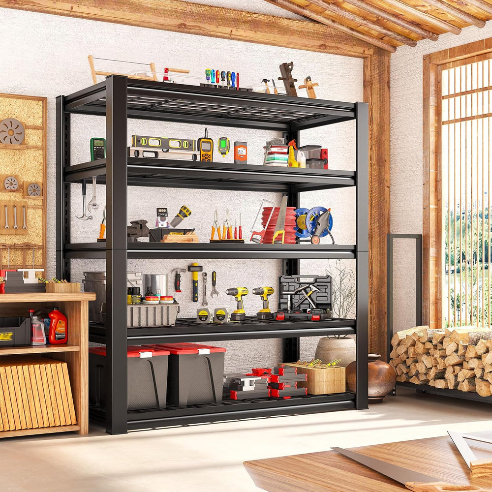 REIBII 2 Pack Garage Shelving 3200 LBS Load Space Saving Storage Shelves
