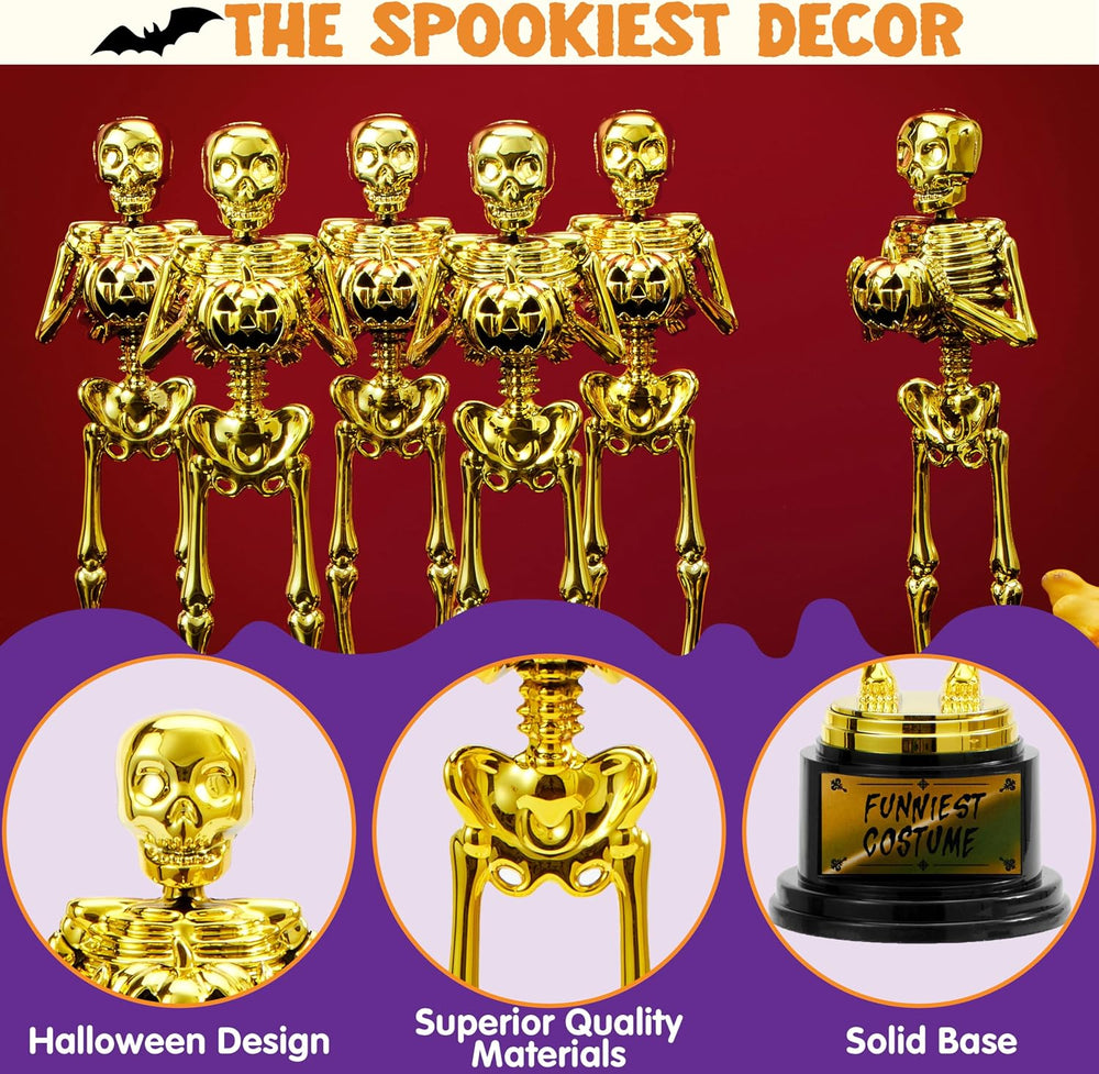 JOYIN 6 PCS Halloween Trophy Awards Best Costume Skeleton 10.6×3.2” for Hallo...