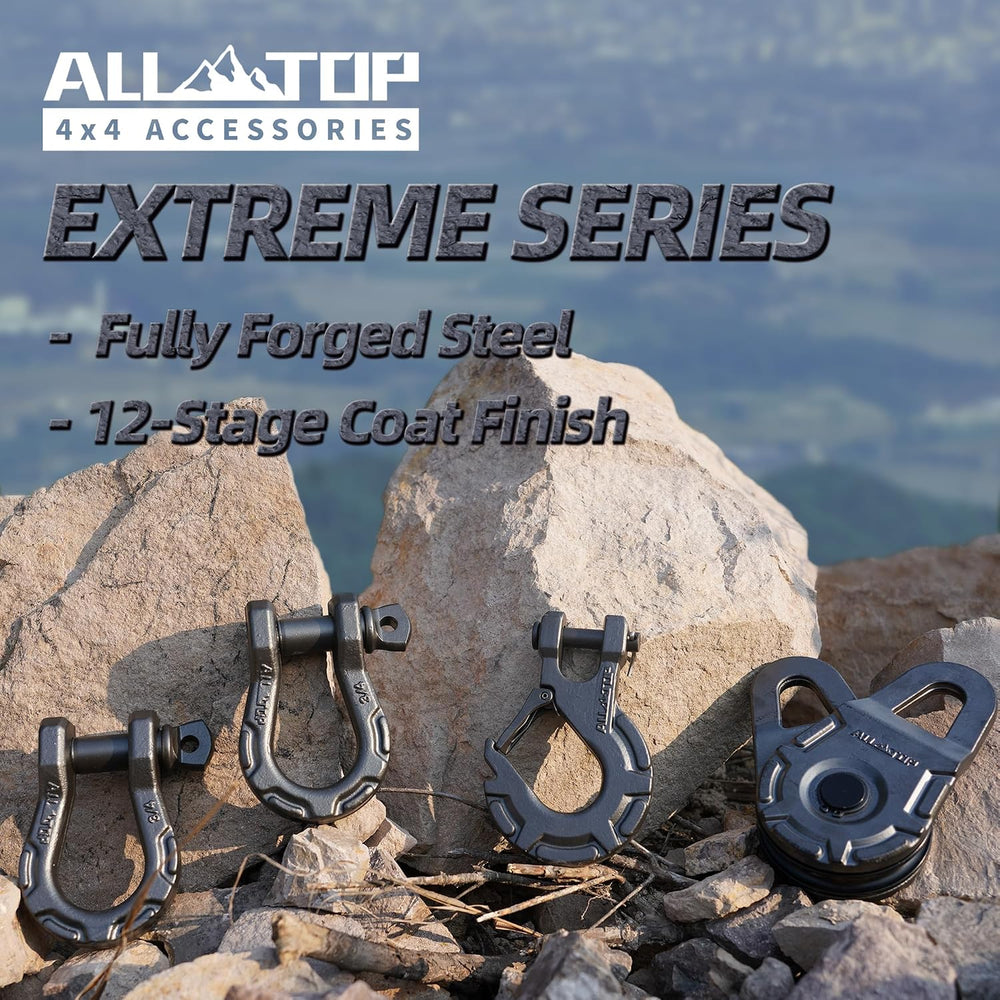 ALL-TOP D Ring Shackle (2 Pack) 3/4" Fully Forged with 7/8 Pin, 79500Lbs...