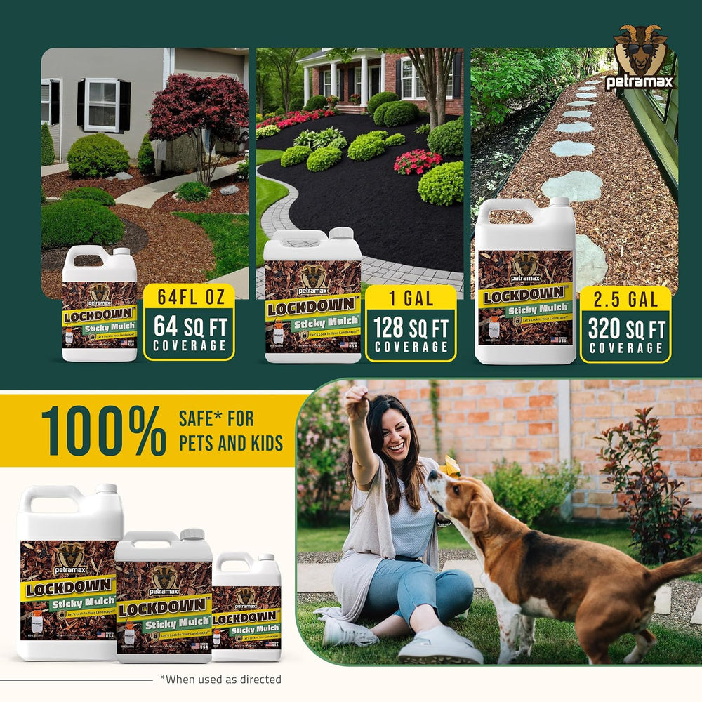 PetraMax Lockscape Rock and Mulch Glue for Landscaping, Ultra Conc. 64 oz