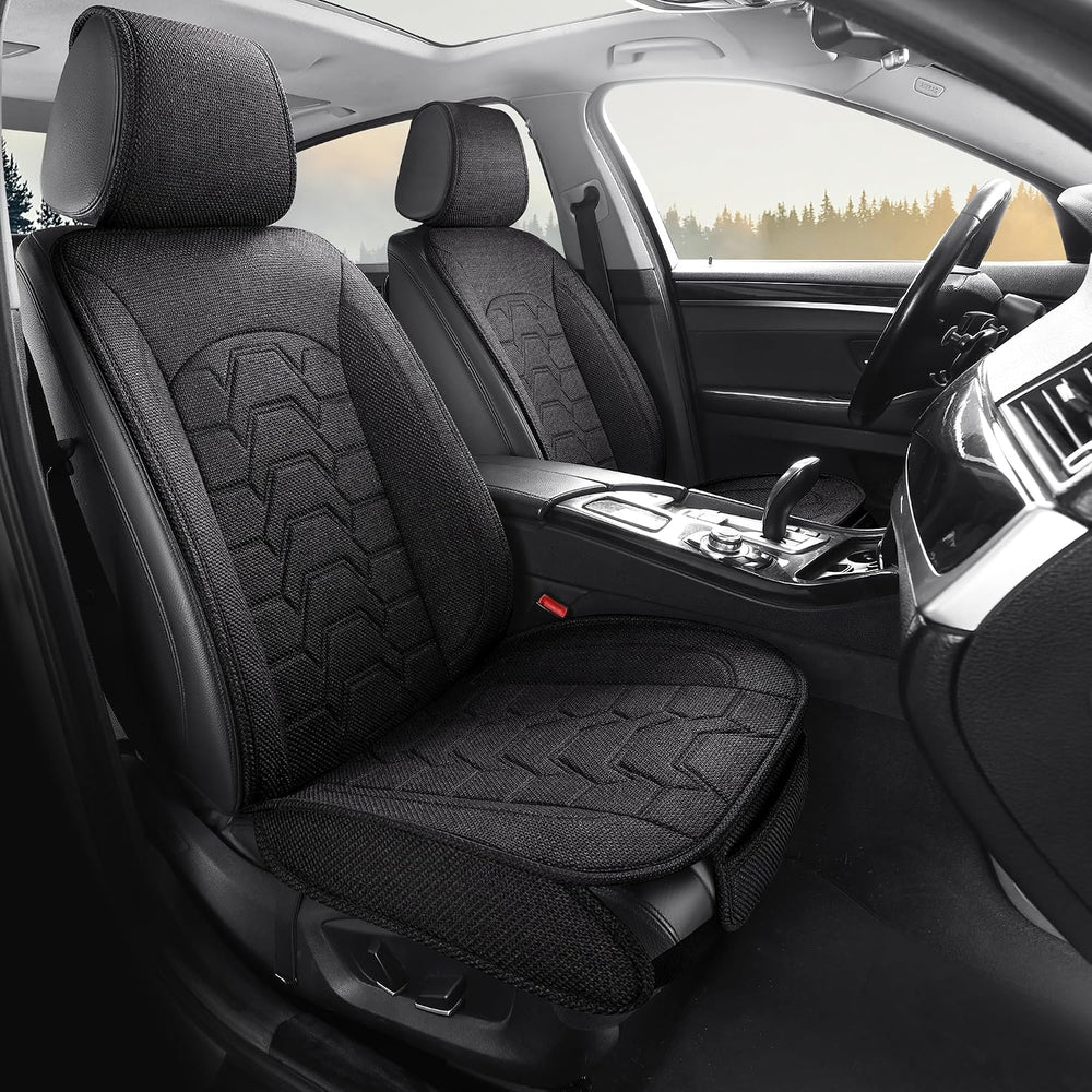 Linen Front Car Seat Covers Cloth Fabric Automotive Seat Protectors