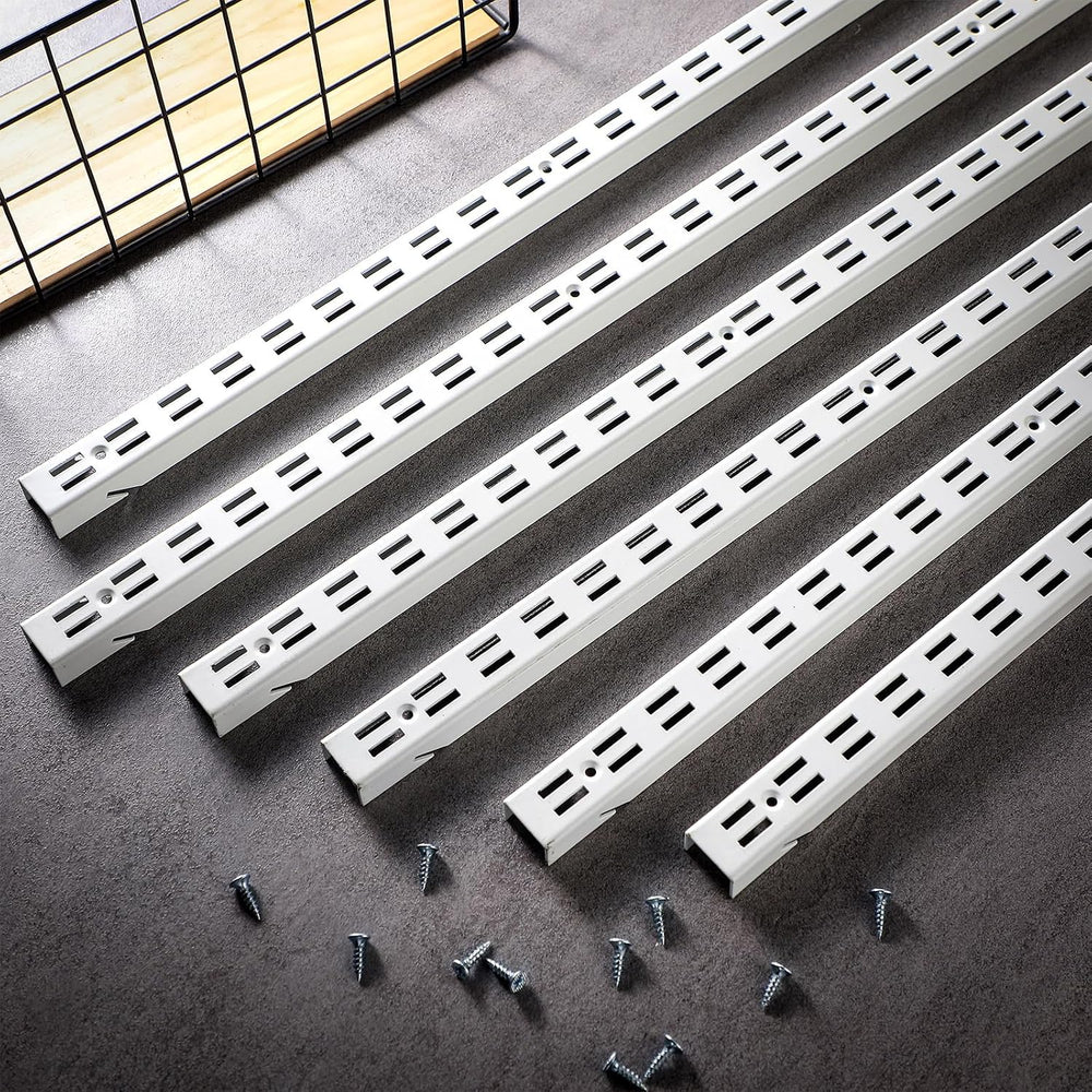 Tandefio 12 Pcs Shelf Rails Track System, 47.5 Inches Wall Mounted Bracket