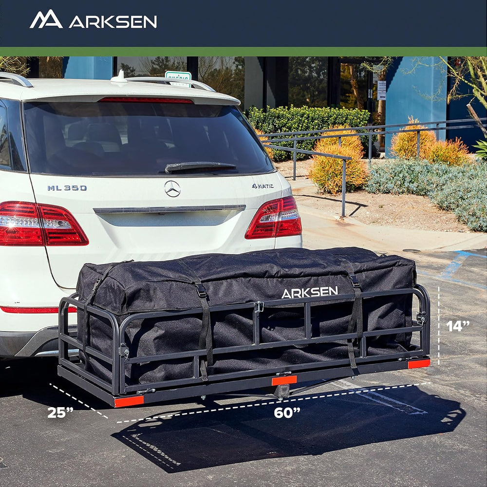 ARKSEN 60" x 25" x 14" Folding Cargo Basket, Cargo Rack Carrie...