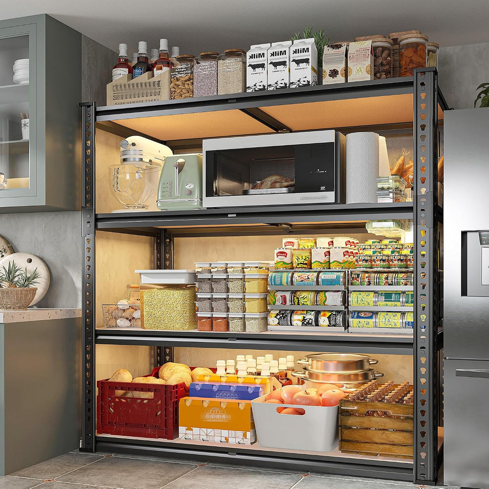 REIBII 2000LBS Storage Shelves,4-Tier Adjustable Garage Shelving for Pantry