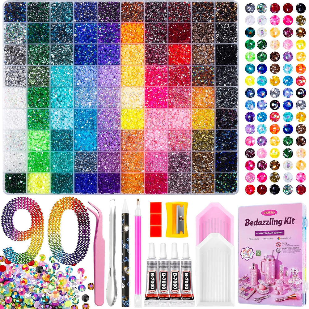 Bedazzling Kit 72000Pcs 90 Colors 3mm Resin Jelly Rhinestones - Diamond Art