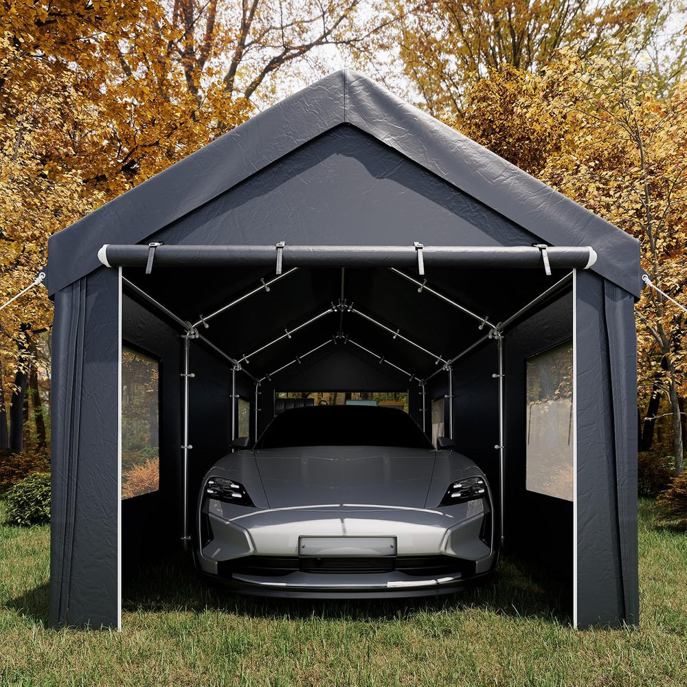 EROMMY 10x20FT Car Port Portable Garage,Gray