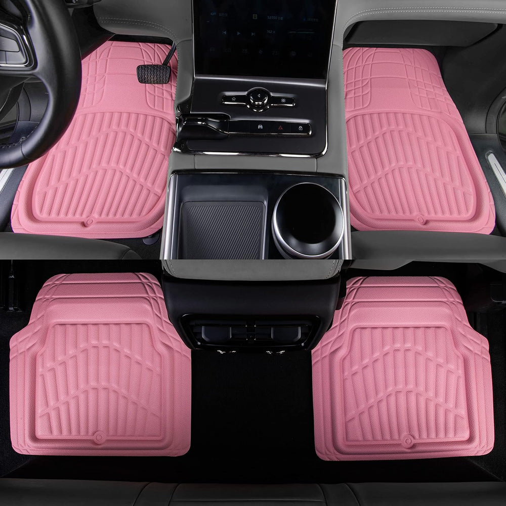 CAR PASS 4 Piece Leather Car Floor Mats -3D Cute Girly Waterproof All Weather...