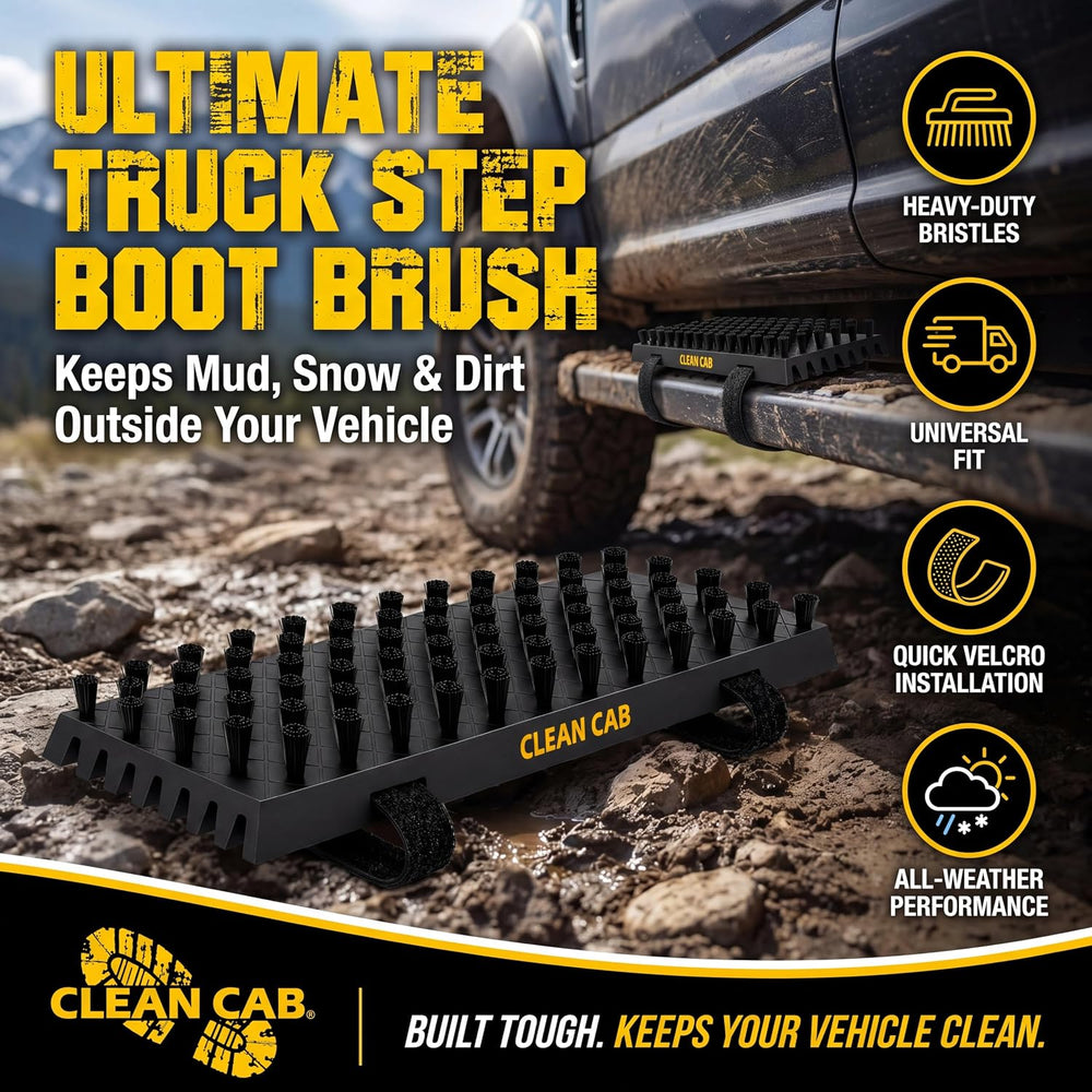 Universal Fit Truck Step Mounted Brush - Heavy Duty Boot Brush for Trucks, RV...