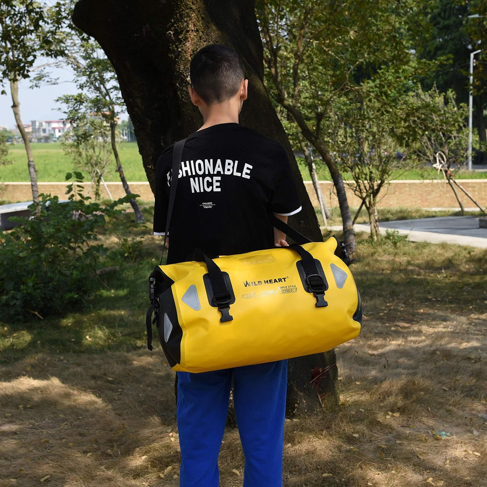 WILD HEART Waterproof Motorcycle Duffel Dry Bag, Yellow, 100L