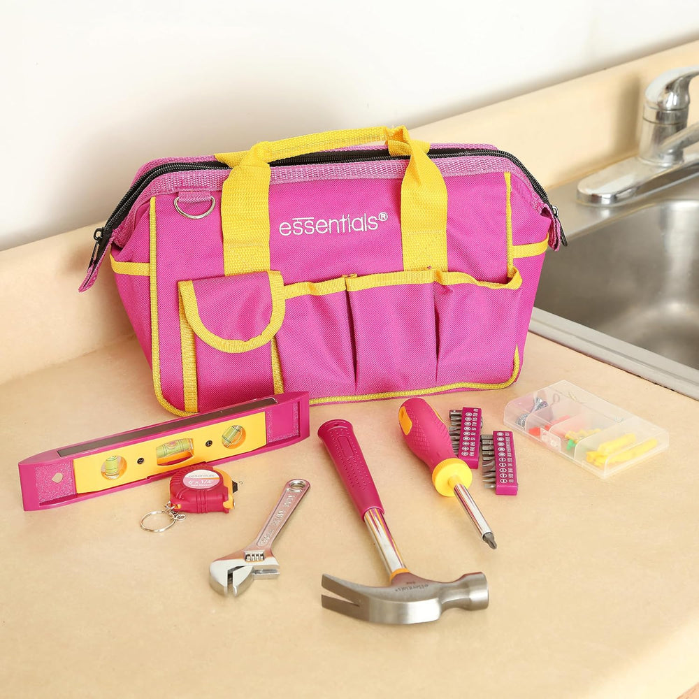 Pink Tool Set 32 Piece, Mini Tool Kit, Home Repair Tool Set with Hammer, Plie...