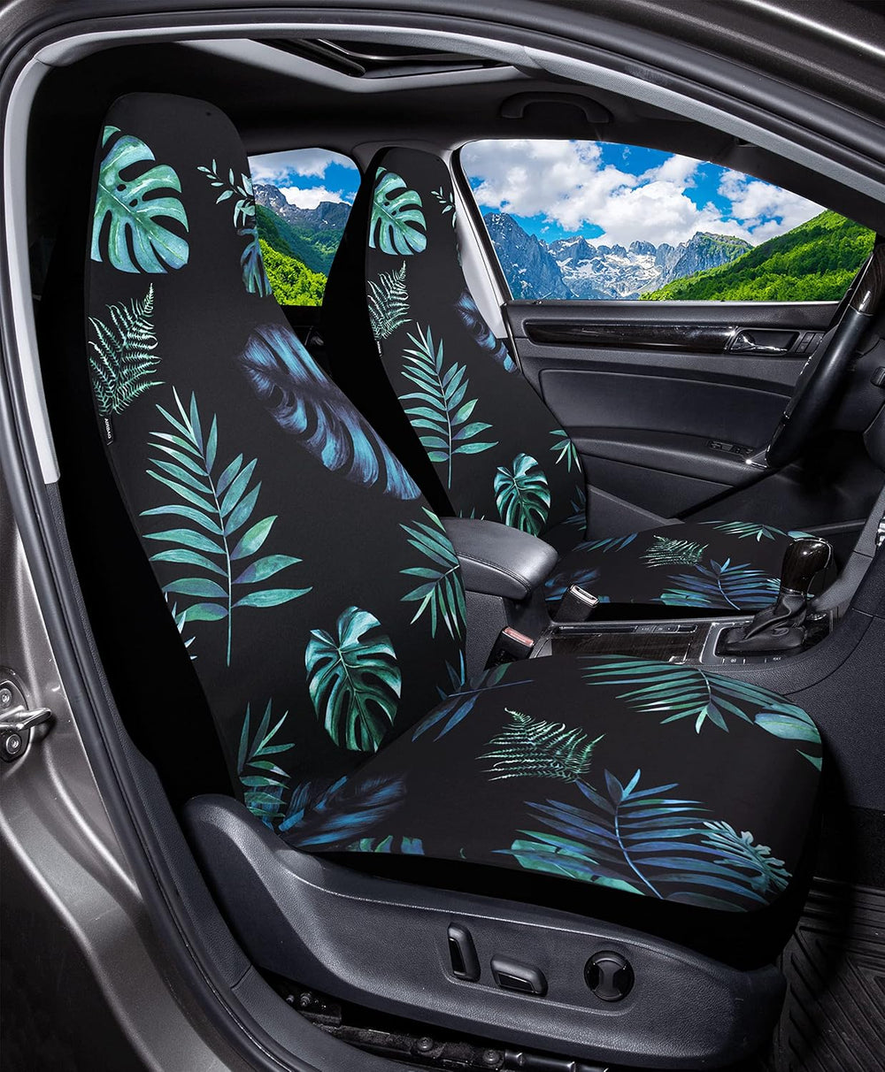 FREMONT AUTO Tropical Print Embroidered Car Seat Covers Set for Cars Truck Va...
