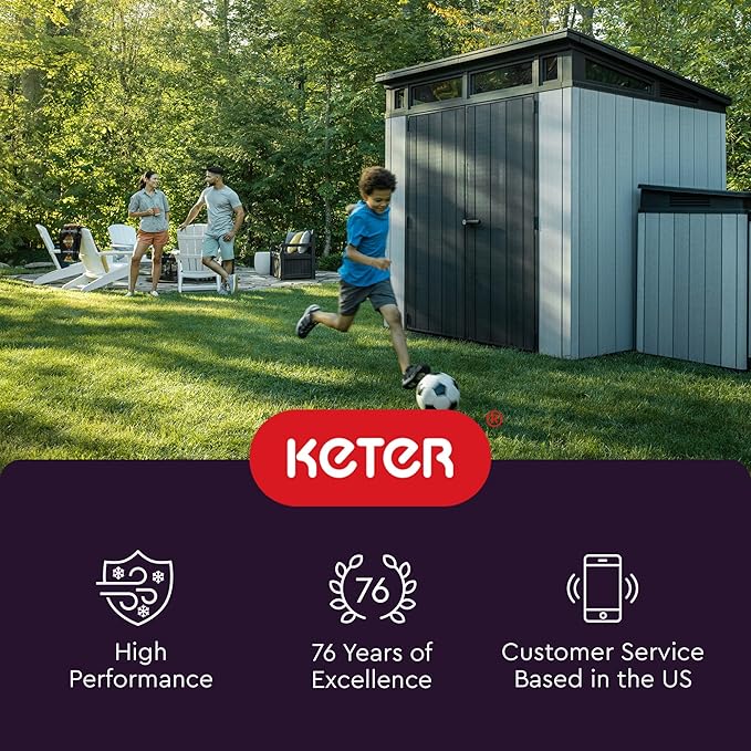 Keter Manor 4x6 Resin Outdoor Storage Shed Kit-Perfect to Store Patio Furniture
