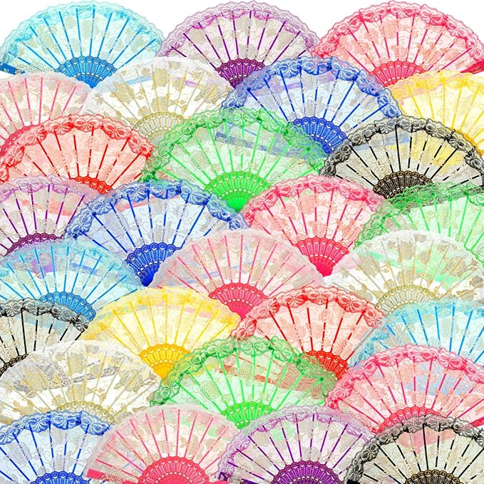 Geetery 30 Pcs Folding Hand Fan for Line Dancing Spanish Boots on the Ground ...