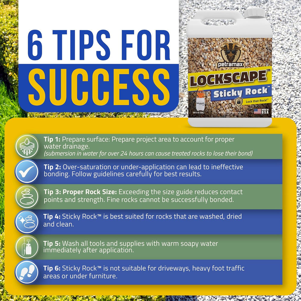 PetraMax Lockscape Rock Glue for Landscaping, Ultra Gravel Glue, 1 Gallon