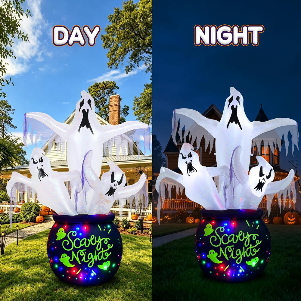 8FT Halloween Inflatables Outdoor Decorations Scary Large Ghost Decor