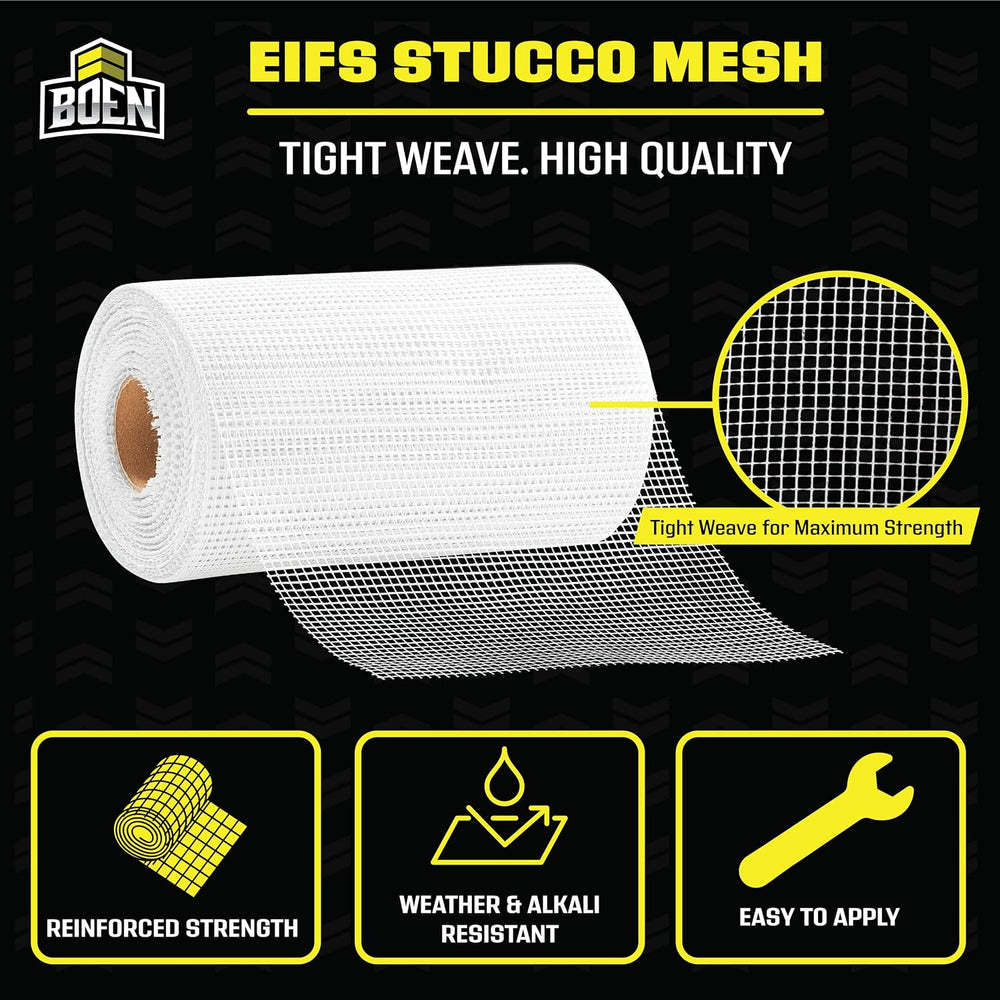 EIFS Stucco Mesh Tape 9.5"x150', Self-Adhesive Fiberglass Drywall Re...