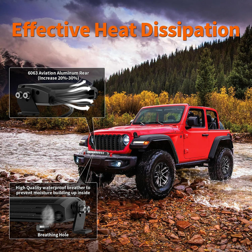 4WDKING Slim LED Light Bars 22 Inch 100W Spot Flood Combo Beam for Offroad