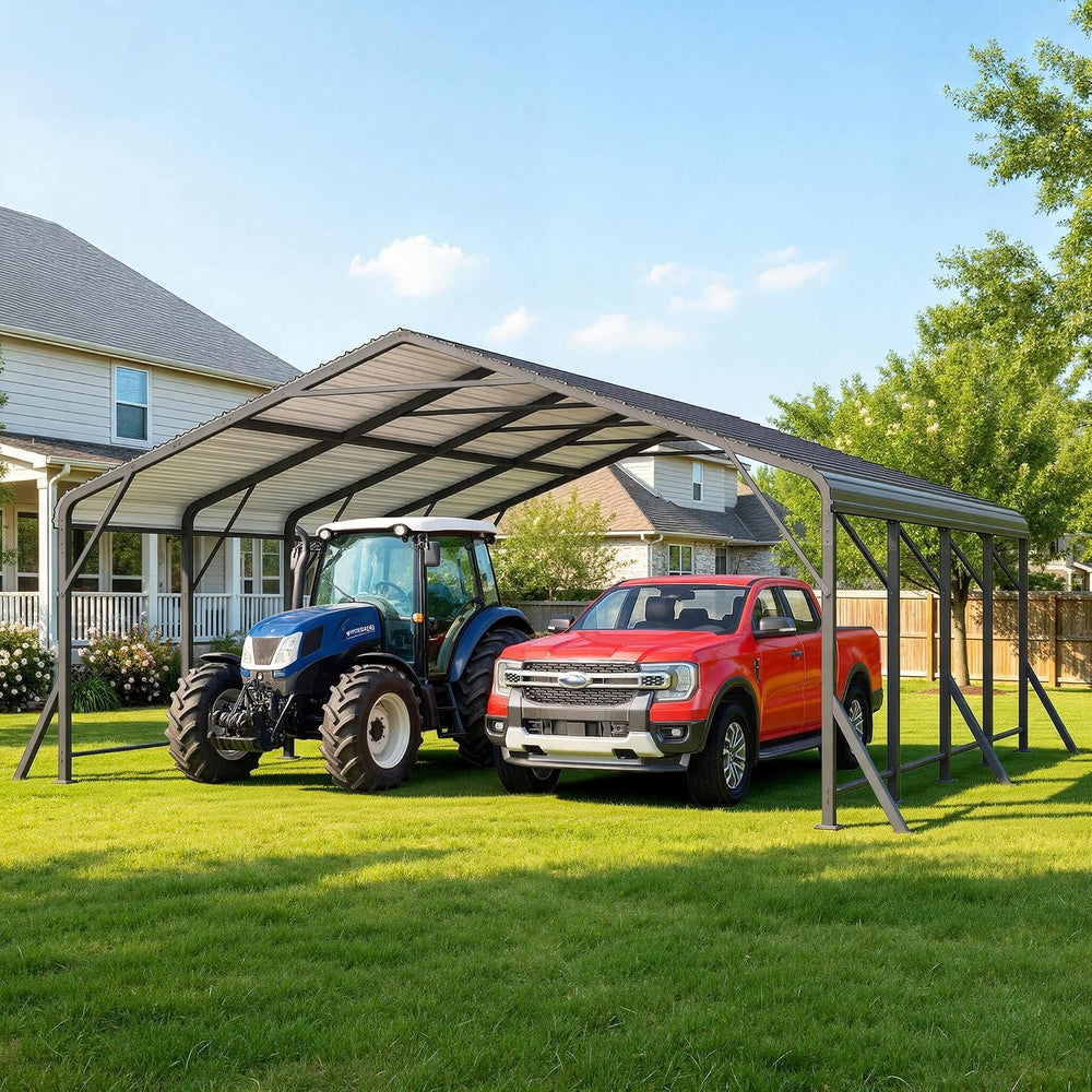 Wisteria Lane Metal Carport, Carports 20x20 Heavy Duty with Thicker Frame and...